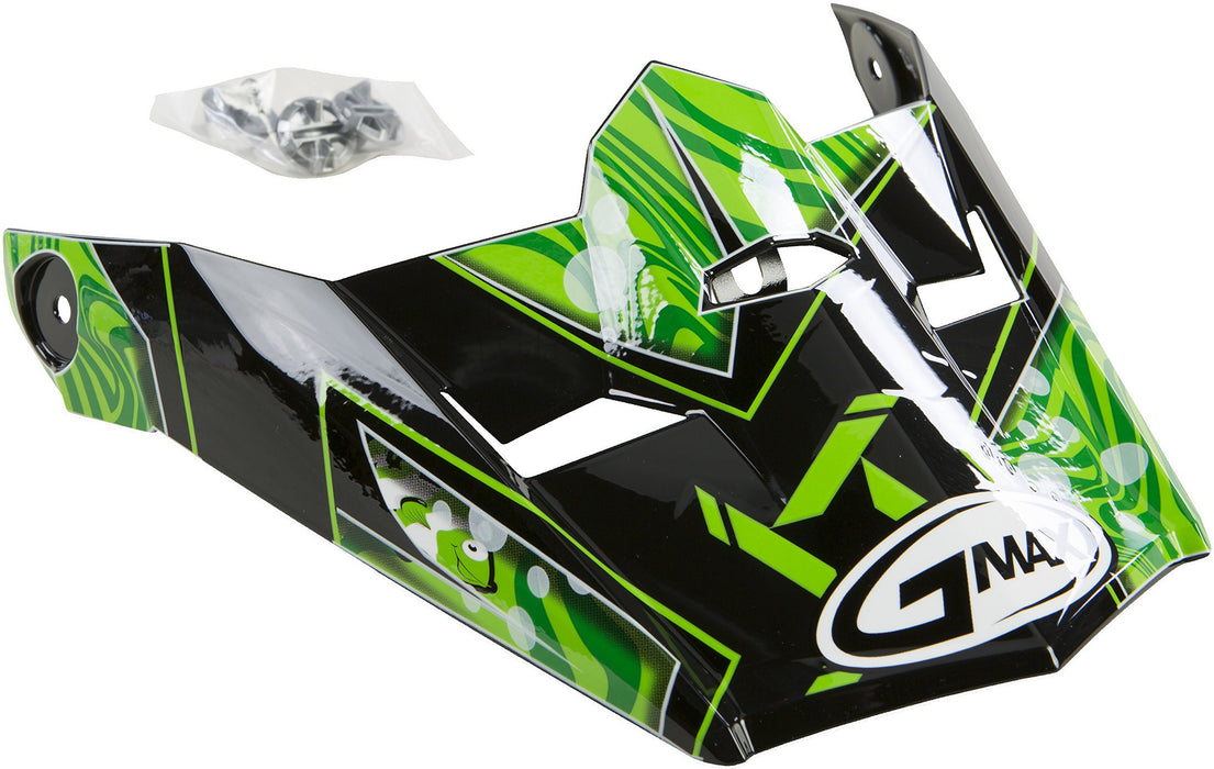 GMAX unisex-adult full-face-helmet-style Visor (Mx46Y Hooper Tc- 3) (Black/Green, One Size)