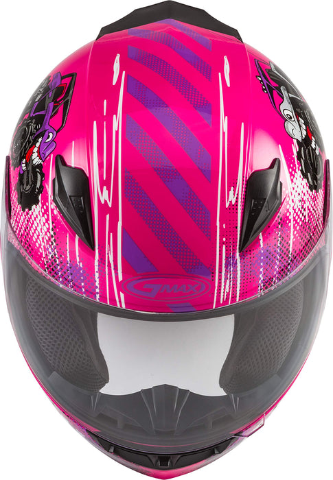 GMAX GM-49Y Beasts, Youth Full-Face Helmet, DOT Approved for Motorcycles, ATVs, Dirt Bikes and More (Pink/Purple/Grey)