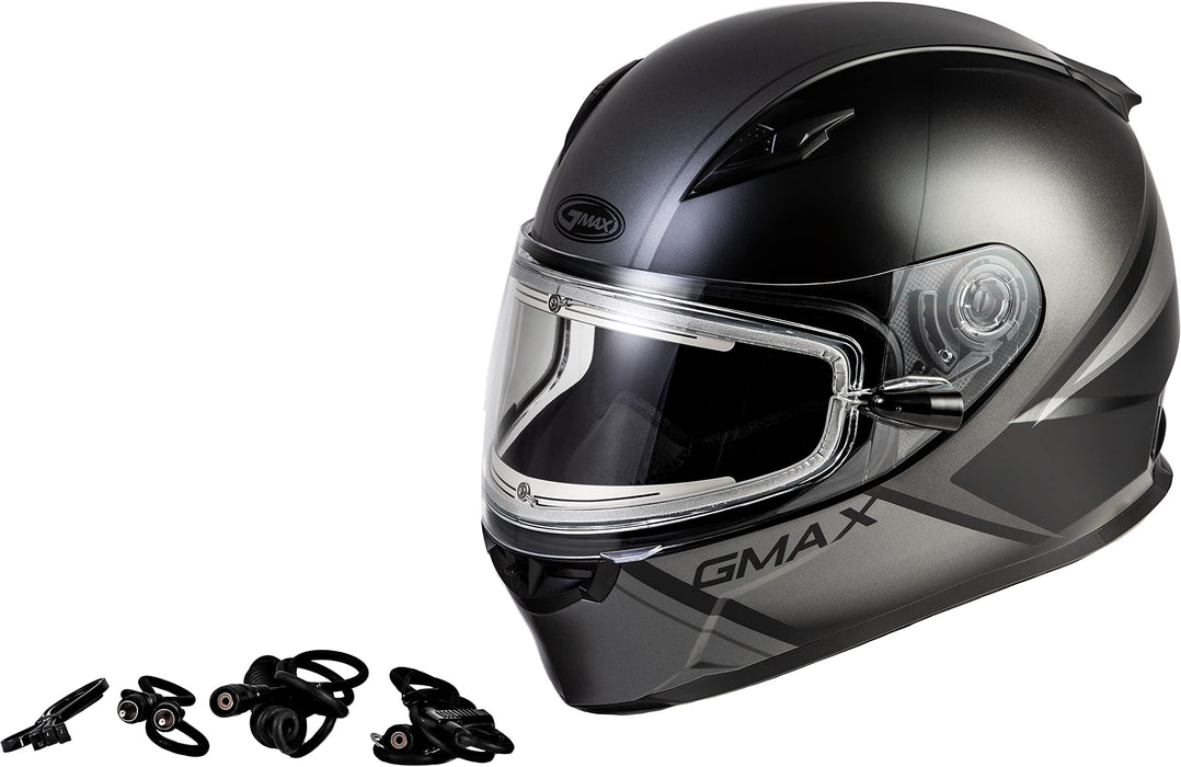 FF-49S Hail Snow Helmet W/ELEC Shield Matte Black/Grey SM