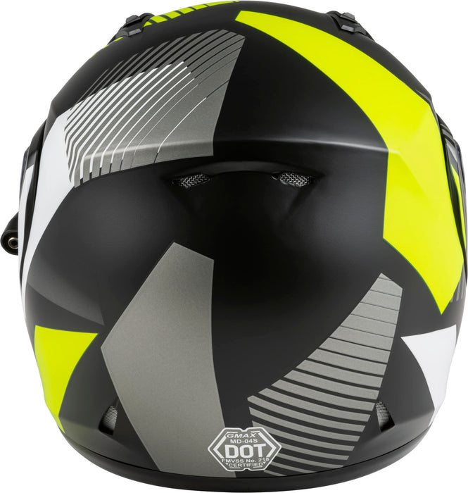 GMAX MD-04S Reserve, Lightweight Modular Helmet for Snow & Motor Sports, Comfortable Full-Face Protection (Matte Black/Silver/HI-VIS)