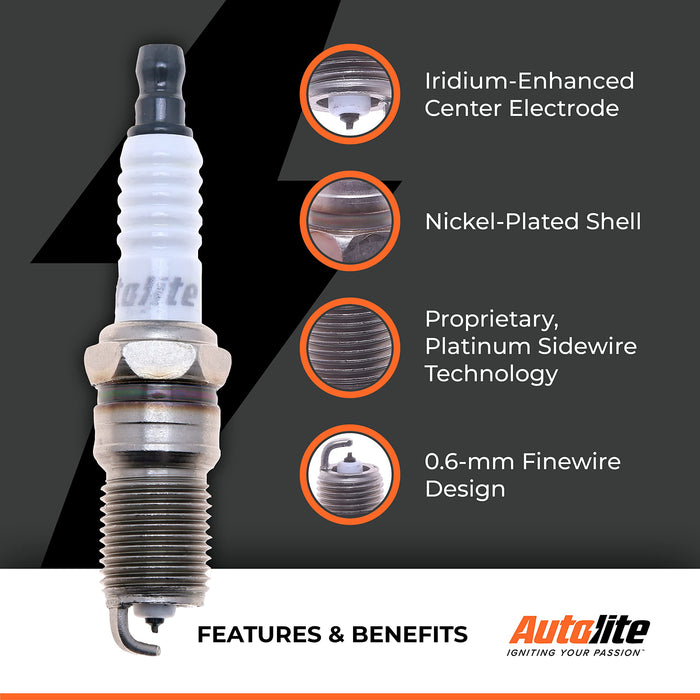 Autolite Iridium XP Automotive Replacement Spark Plugs, XP64 (4 Pack)