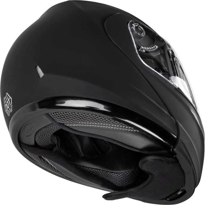 GMAX MD-04S, DOT Approved Modular Helmet for Snow & Motor Sports with Dual Lens Shield (Matte Black)