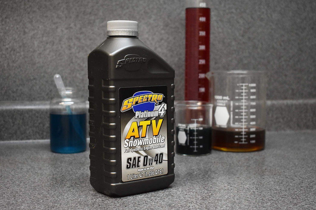 Spectro Oil L.SP4ATV04 Platinum 4 ATV/Snowmobile Full Synthetic 0w40, 1 Liter