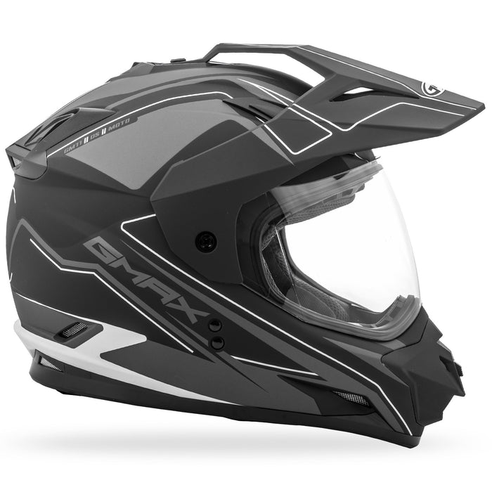 GMAX unisex-adult full-face-helmet-style Helmet (Gm11 Expedition) (Flat Black/Dark Silver, XX-Large)