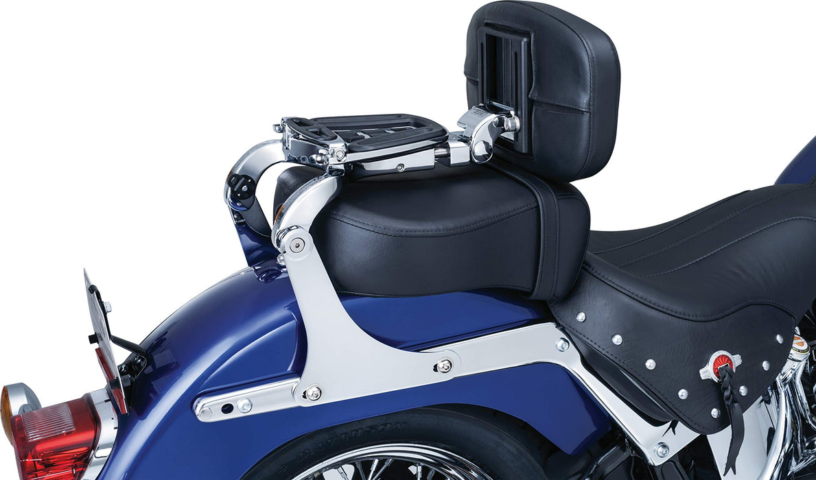 Kuryakyn 1667 Multi-Purpose Driver/Passenger Seat Backrest Component: Fixed Mounts for 2003-17 Harley-Davidson FL Softail Motorcycles, 1 Pair, Chrome
