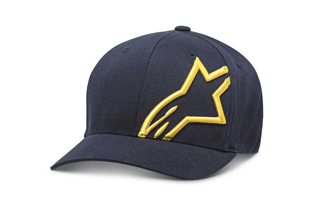 Alpinestars Standard Corp Shift 2 Curved Brim Hat Navy/Gold Sm/Md, Multi, one_Size