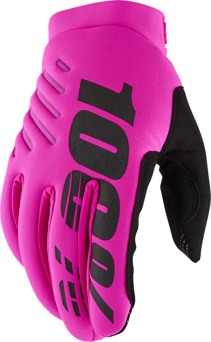 100% Brisker Women'S Gloves Neon Pink/Black Lg 10005-00008