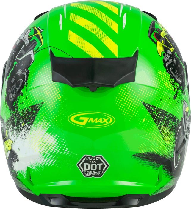 Gmax Gm-49Y Beasts Youth Full-Face Cold Weather Helmet (Neon Green/Hi-Vis, Youth Large) G24911672