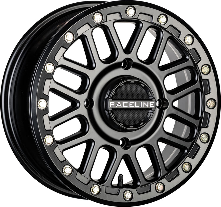 Raceline Podium Beadlock Wheel-14x7-5+2 Offse Black Wheel with Palladium (14 x 14. inches /1 x, 1 mm Offset)