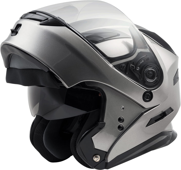 GMAX MD-01, DOT Approved Modular Helmet for Motorcycles, Scooters, Mopeds and More (Titanium, XXX-Large)