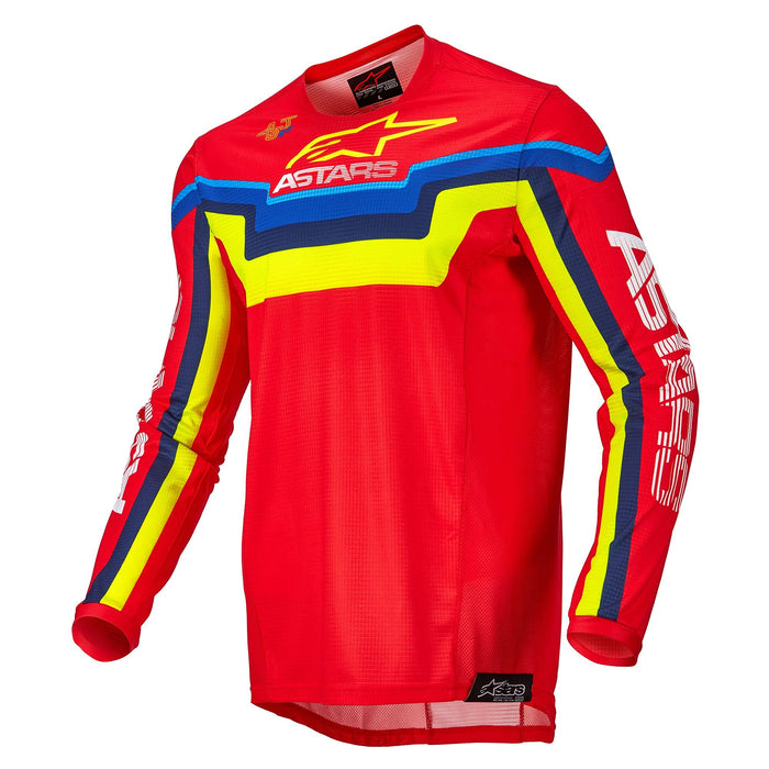 Alpinestars Techstar Quadro Jersey Bright Red/Ylw Fluo/Blue Md (3761122-3057-M)