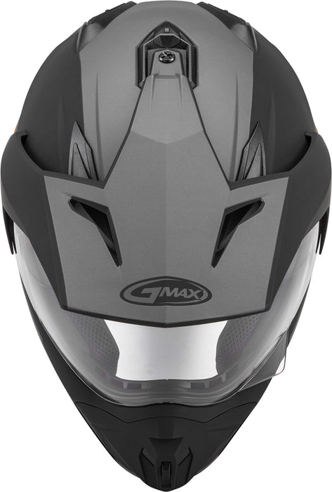 GMAX GM-11 Dual Sport Helmet (Black/Orange/Grey, Large)