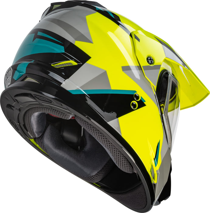 Gmax Gm-11S Ripcord Adventure Snow Helmet Hi-Vis/Grey/Blue Md A2114685