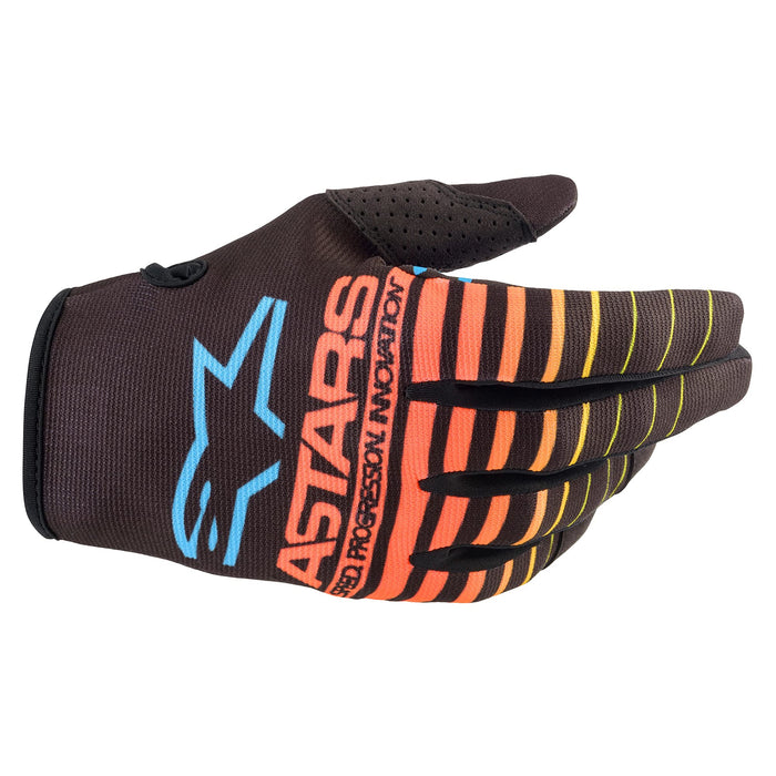 Alpinestars Youth Radar Gloves Black/Yellow Fluo/Coral Xs (3541822-1534-XS)