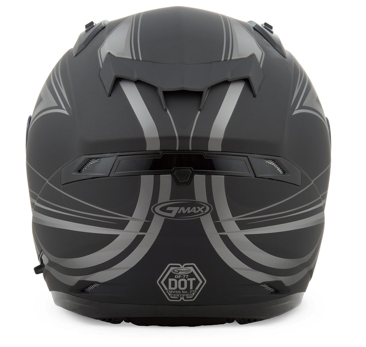 GMAX OF77 Mens Open Face Street Motorcycle Helmet - Derk Flat Black/Silver 3X-Large