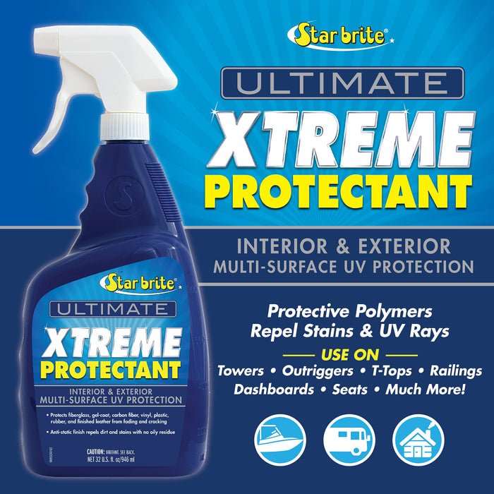 STAR BRITE Ultimate Xtreme Protectant - Superior UV Protection for Fiberglass, Vinyl, Plastic, Rubber, and Leather - Non-Greasy, Anti-Static Finish - 32 OZ (098832)