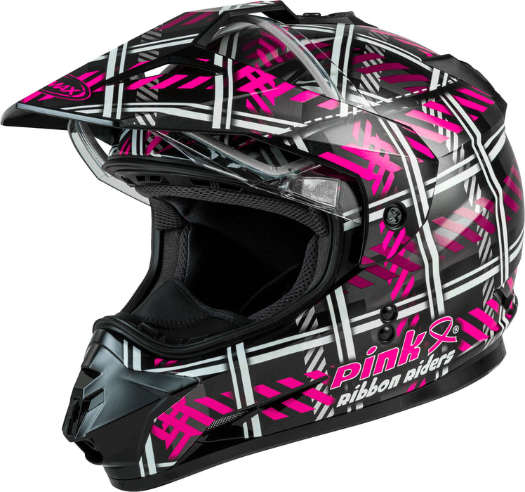 GM-11S Dual-Sport Pink Ribbon Riders Snow Helmet BLK/Pink SM