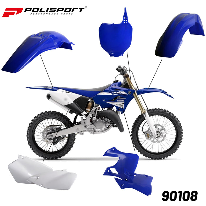 Polisport Standard Plastic Kit for Yamaha YZ 125/250 (2000-2001) OEM Quality Kit with Superior Fit, Flexibility, and Durability (Blue)