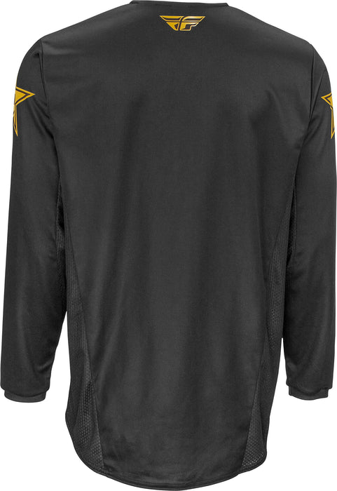 Fly Racing 2022 Adult Kinetic Wave Jersey (Black/Gold, Medium)