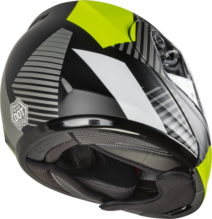 GMAX MD-04S Reserve, Lightweight Modular Helmet for Snow & Motor Sports, Comfortable Full-Face Protection (Matte Black/Silver/HI-VIS)