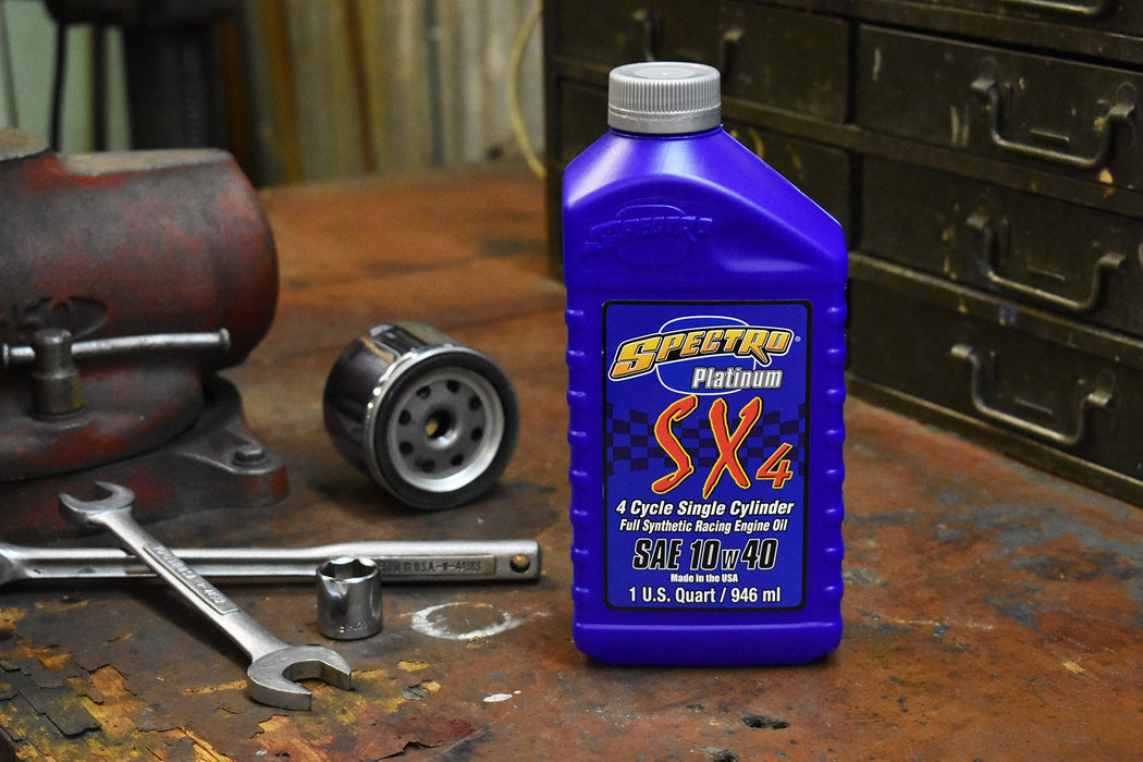 Spectro R.SPSX414 SX4 Platinum 10w40 Full Synthetic Racing Oil, 1 Quart