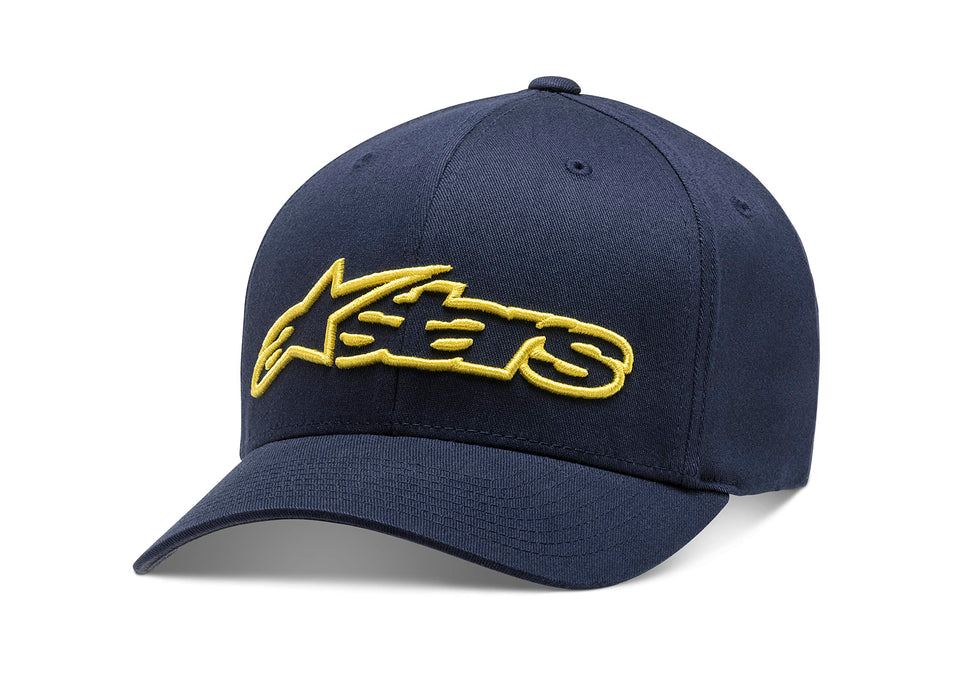 Alpinestars Standard Blaze Flexfit Hat Navy/Yellow Sm/Md, Multi, one_Size