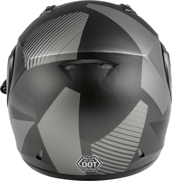 GMAX MD-04S Reserve, Lightweight Modular Helmet for Snow & Motor Sports, Comfortable Full-Face Protection (Matte Dark Silver/Black)