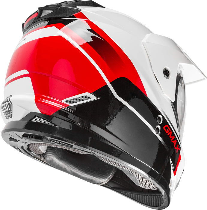 GMAX GM-11 Dual Sport Helmet (Black/White/Red, Small)