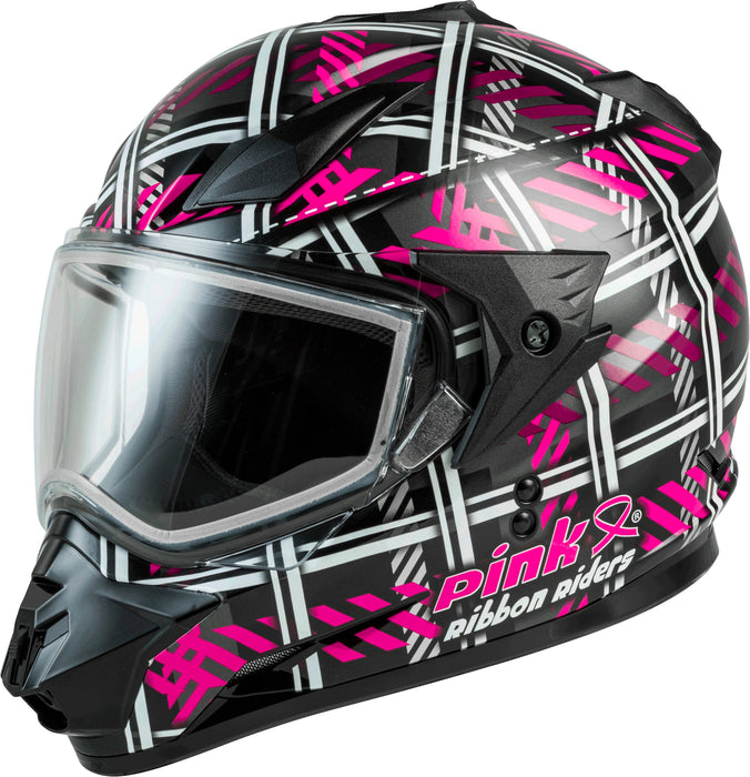 GM-11S Dual-Sport Pink Ribbon Riders Snow Helmet BLK/Pink XL