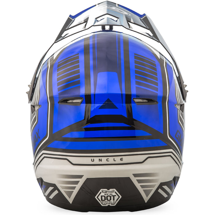 GMAX G3467216TC-2 unisex-adult full-face-helmet-style Helmet (Mx46 Uncle ) (Black/Blue, Large)