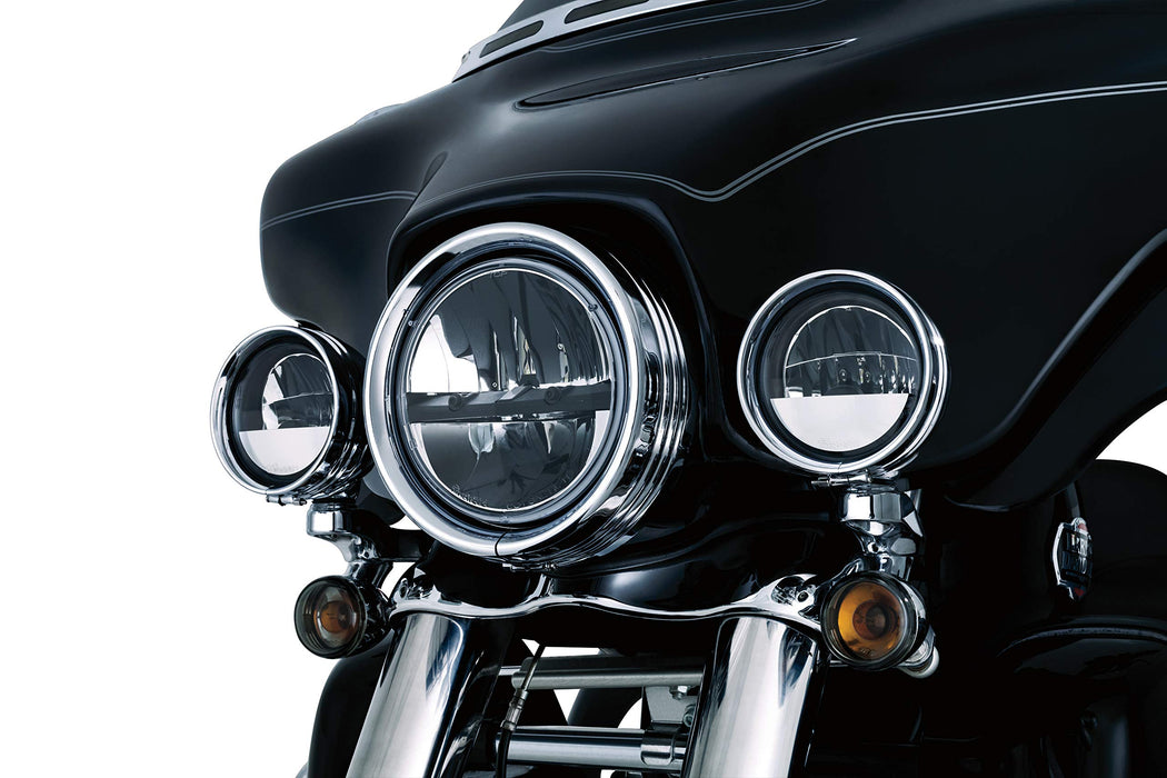 Kuryakyn Motorcycle Lighting Accessory: 7" Headlamp/Headlight Trim Ring For 1983-2019 Harley-Davidson Motorcycles, Chrome 7275