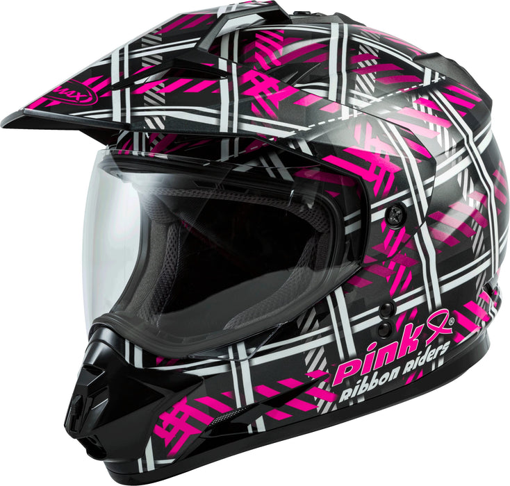 GM-11 Dual-Sport Pink Ribbon Riders Helmet Black/Pink SM