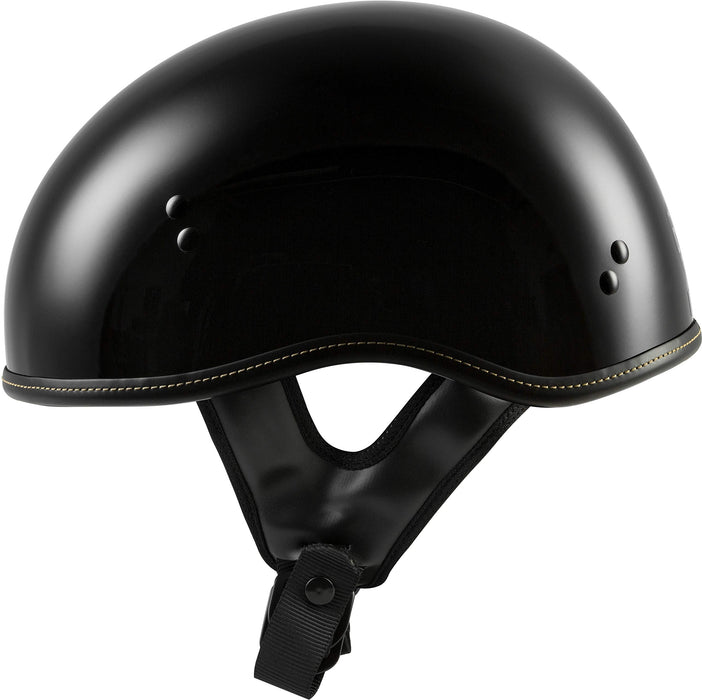 Highway 21 Motorcycle .357 Half Helmet (Black, Medium)