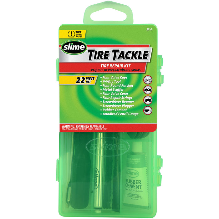 Slime 2510 Tire Repair Tackle Kit, AVT, Tractor, Off-Road Tire Care Essentials, Compact, Durable, 22-Piece Set