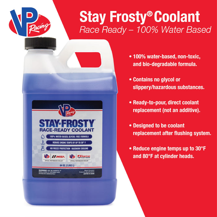 VP Racing Fuels 2301 Stay Frosty Race-Ready Coolant with 100% Water-Based Formula, 64 Ounces