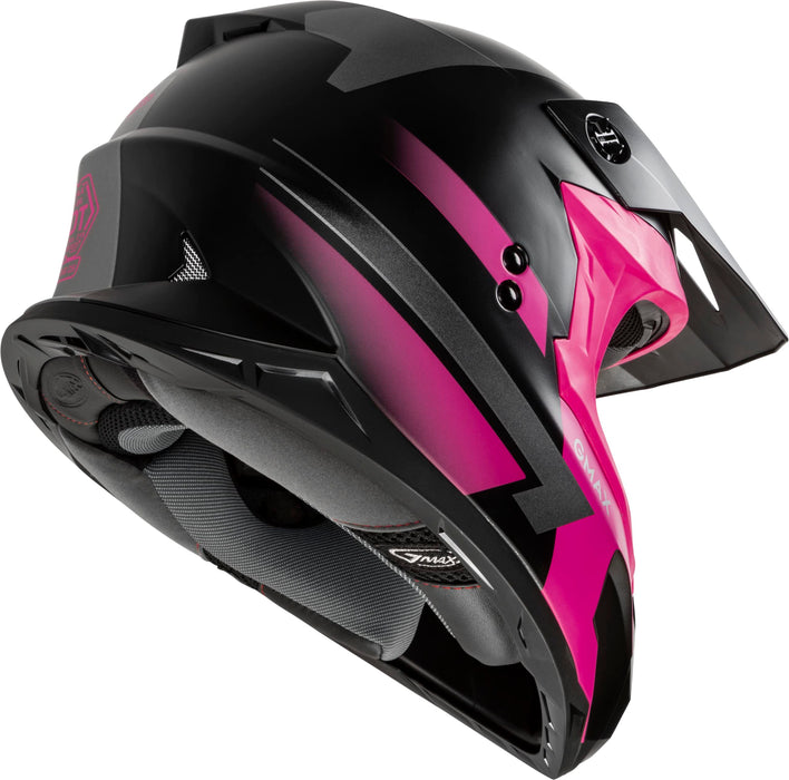 GMAX MX-86 Solid, Lightweight Full-Face Helmet for Motocross and Other Motor Sports (Matte Black/Pink/Silver, Small)