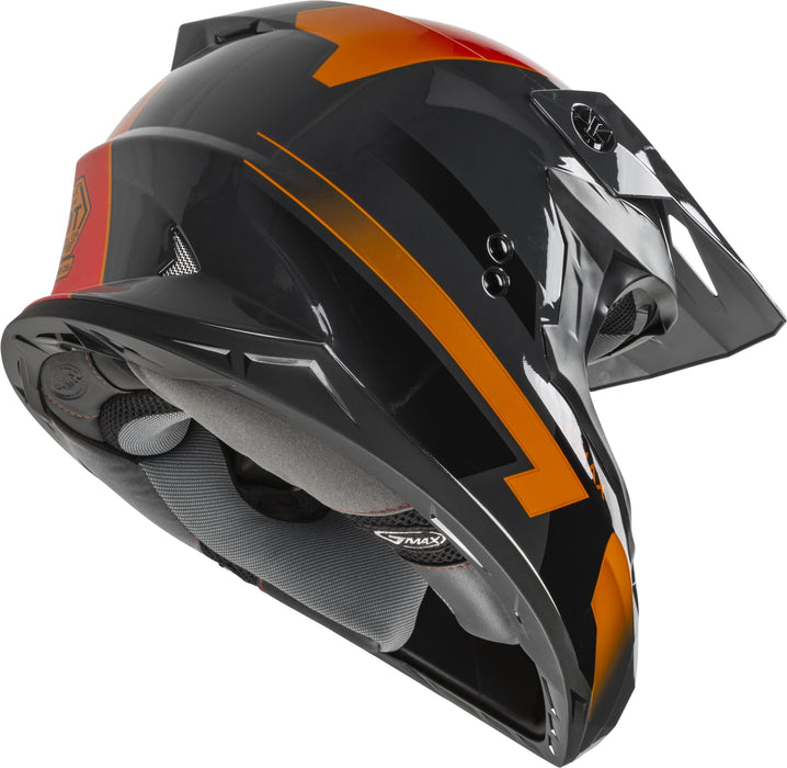 GMAX MX-86 Solid, Lightweight Full-Face Helmet for Motocross and Other Motor Sports (Dark Grey/Orange, X-Large)