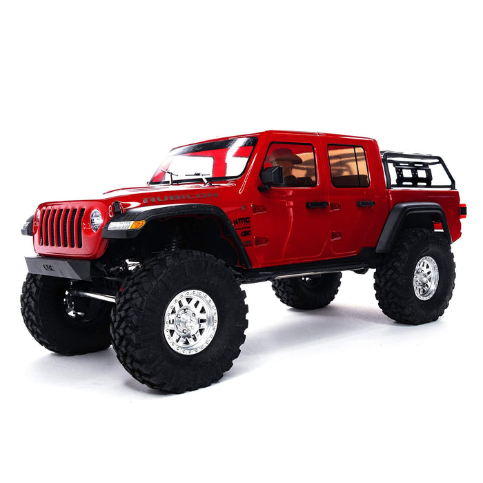 Axial Rc Truck 1/10 Scx10 Iii compatible with Jeep Jt Gladiator Rock Crawler With Portals Rtr (Batteries And Charger Not Included), Red, Axi03006Bt2 AXI03006BT2