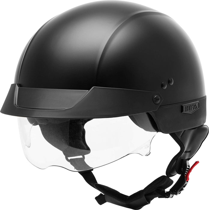 GMAX HH-75 Motorcycle Street Half Helmet (Matte Black, Medium)