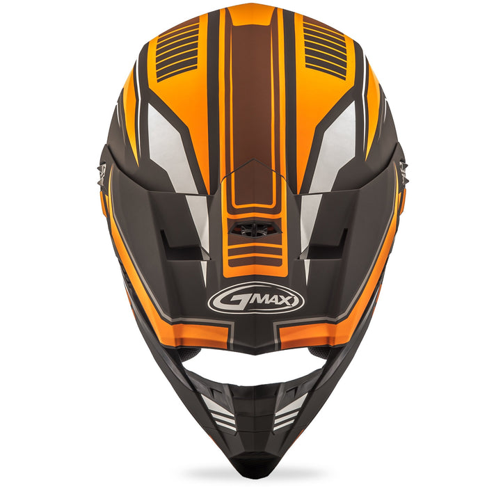 GMAX unisex-adult full-face-helmet-style Helmet (Mx46 Uncle) (Flat Black/Orange, X-Small)