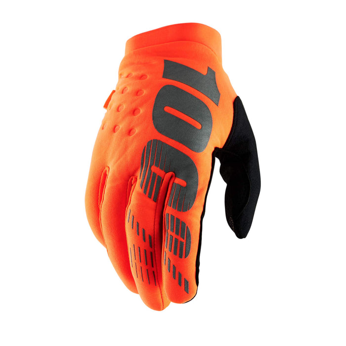 100% Brisker Gloves Fluo Orange/Black Sm 10003-00010