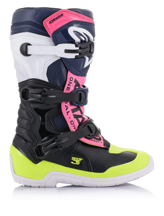 Alpinestars Tech 3S Youth Boots Blk/Ylw Fluo/Red Fluo (Size 7) (2014018-1538-7)