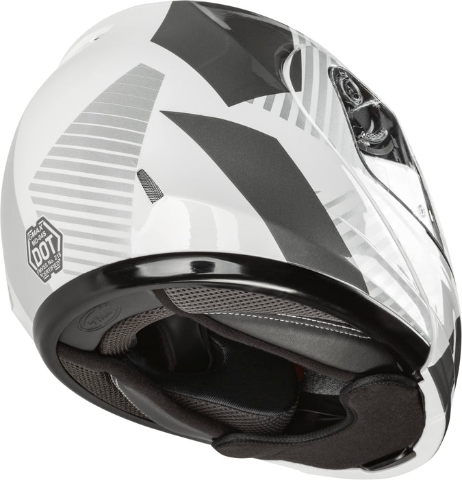 GMAX MD-04S Reserve, Lightweight Modular Helmet for Snow & Motor Sports, Comfortable Full-Face Protection (White/Silver)