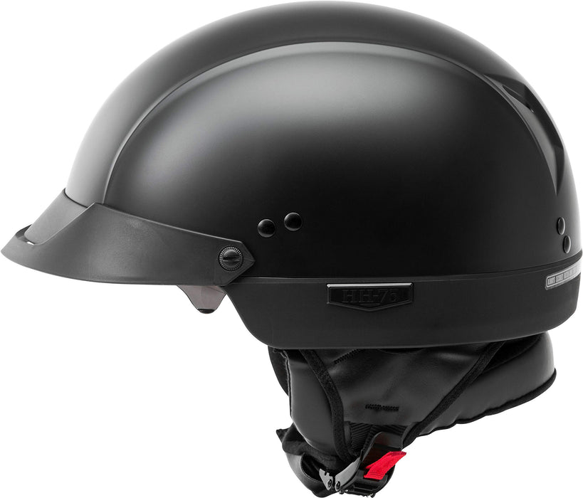 GMAX HH-75 Motorcycle Street Half Helmet (Matte Black, Medium)