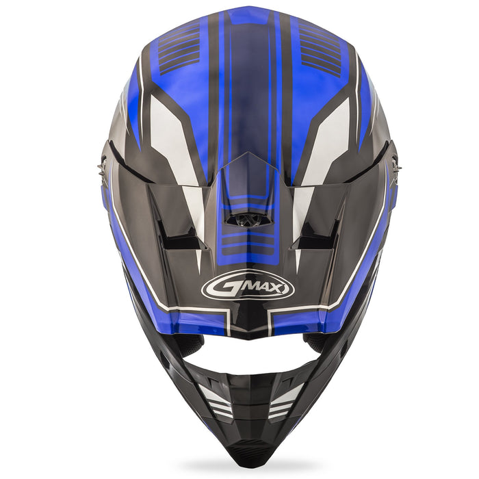 GMAX G3467216TC-2 unisex-adult full-face-helmet-style Helmet (Mx46 Uncle ) (Black/Blue, Large)