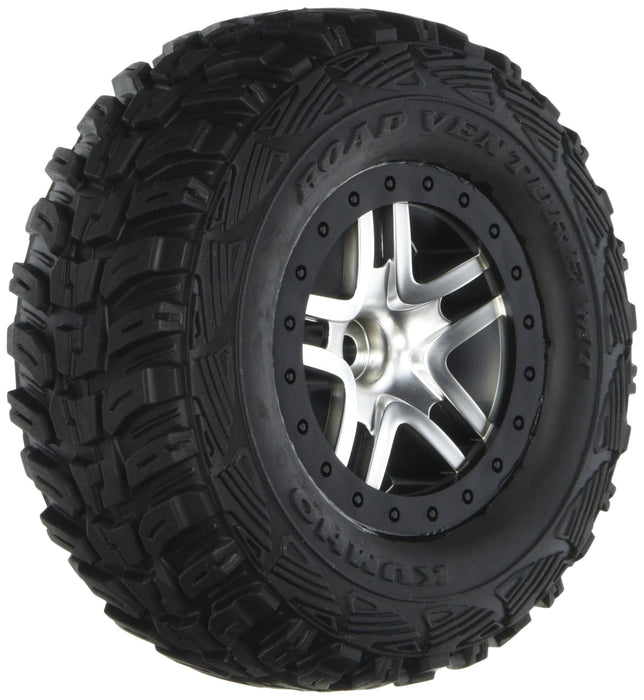 Traxxas 5882 Kumho Tires Pre-Glued on Satin Chrome Split-Spoke SCT Wheels 2WD Front (pair)