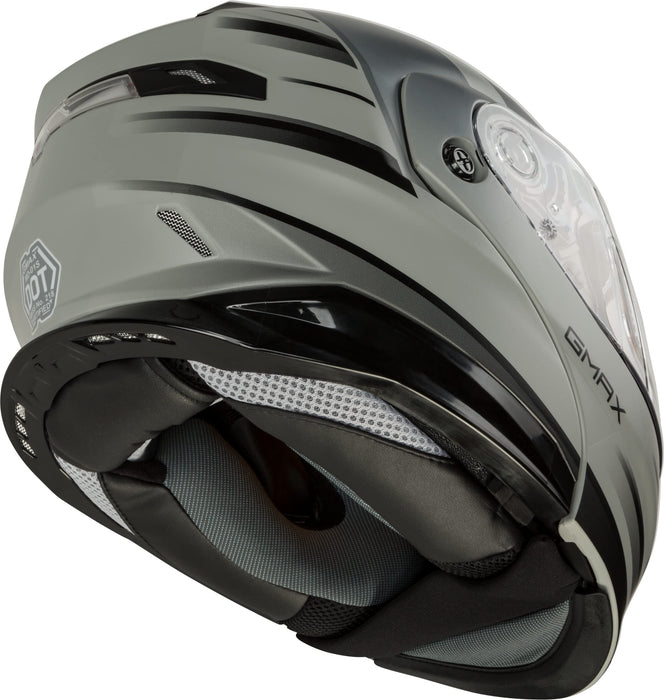 GMAX MD-01S Descendant, DOT Approved Modular Helmet, Dual Lens Shield for Snow & Motor Sports, (MATTE GREY/SILVER, Small)