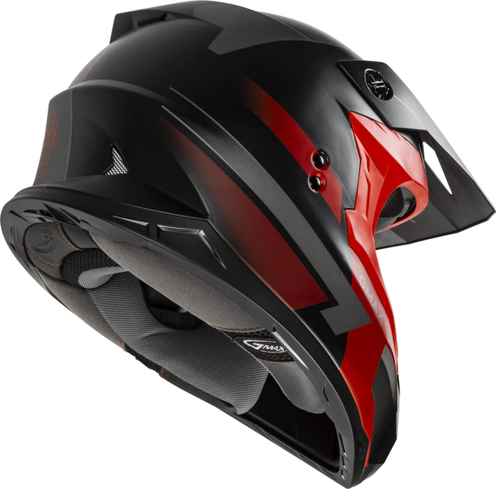 GMAX MX-86 Solid, Lightweight Full-Face Helmet for Motocross and Other Motor Sports (Matte Black/RED/Silver, 2X-Large)