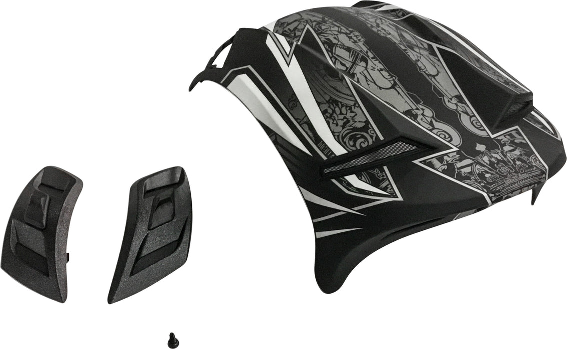 GMAX unisex-adult full-face-helmet-style Top Vent Gm69 (Flat Black/D. Silver, One Size)