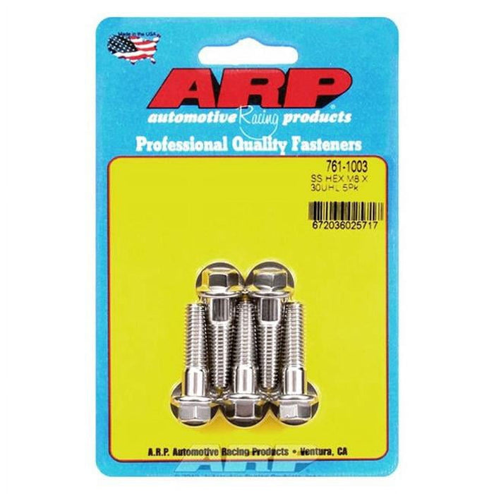 ARP 761-1003 8 mm x 1.25 in. Stainless Steel 6 Point Bolt Kit - Set of 5